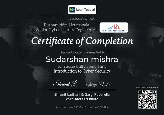 Certificate: Introduction to Cyber Security — LearnTube